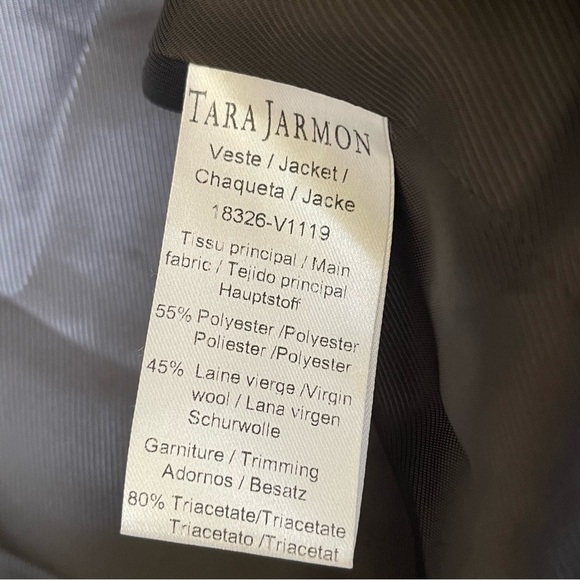 Tara Jarmon Black Women's one button Blazer Size 38 Mid length - Picture 4 of 10